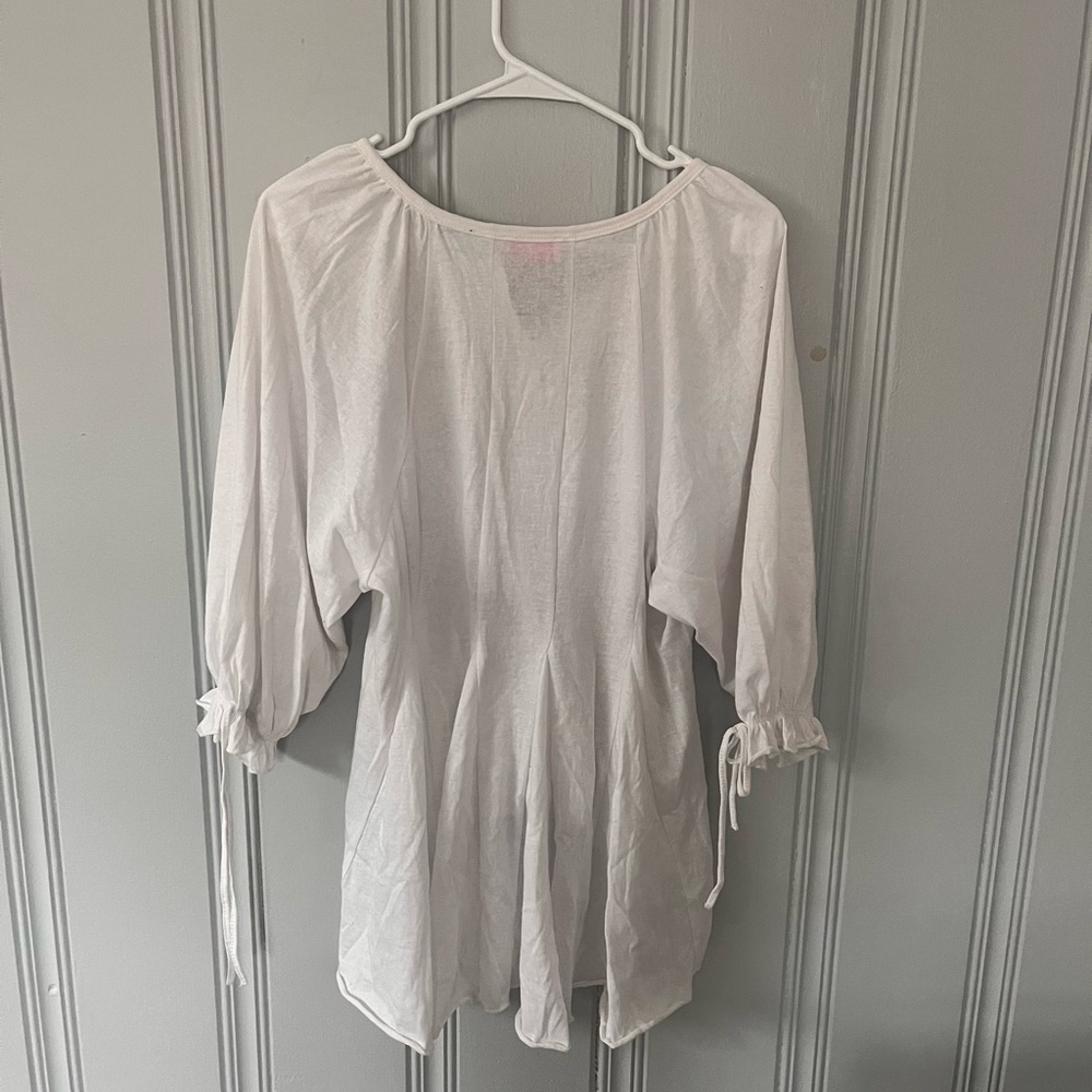 Pink Lily white flowy top